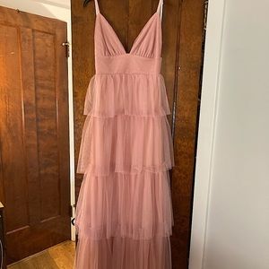 Beautiful pink/nude full length dress never worn